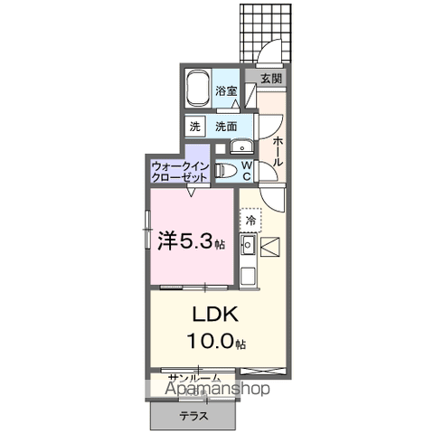 グランドムールⅢ(1LDK/1階)の間取り写真