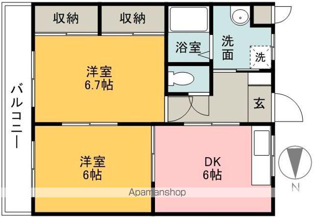 エクセル12(2DK/2階)の間取り写真