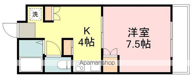 ロイヤルハイツ米ヶ袋(1K/4階)の間取り写真