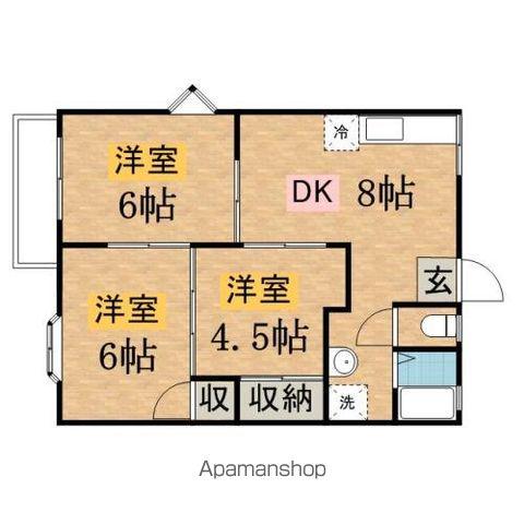 コーポフォーレスト(3DK/1階)の間取り写真