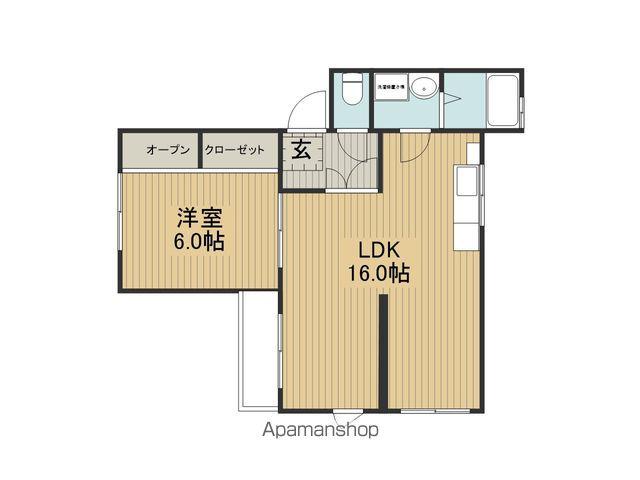 大久保コーポA棟(1LDK/1階)の間取り写真