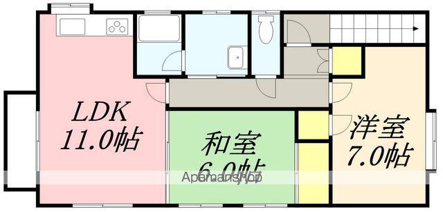 新川町17番2戸(2LDK/3階)の間取り写真