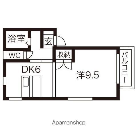 タウンハウスヨシダC棟(1DK/2階)の間取り写真
