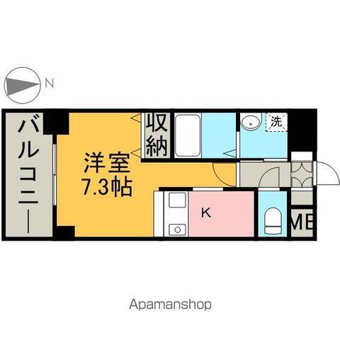 ライジングコート名古屋駅前東(ワンルーム/2階)の間取り写真