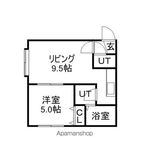 エイトピース宮丘(1LDK/3階)の間取り写真