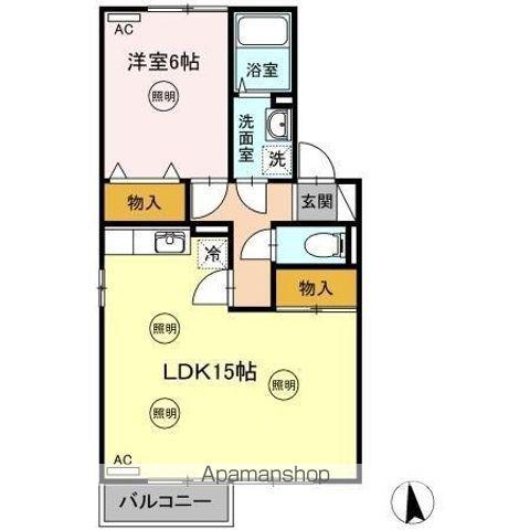 エクセレンスファミール木太A・B棟(1LDK/2階)の間取り写真