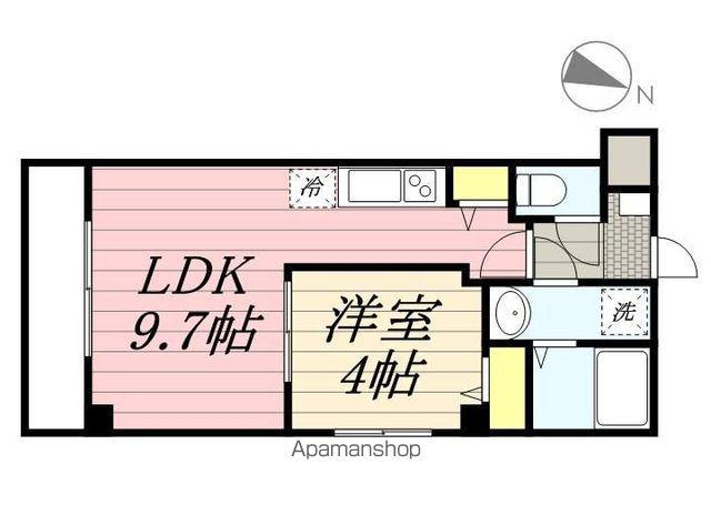 アリエスSOGA(1LDK/4階)の間取り写真