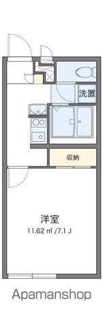 レオパレスハロー ハッシー(1K/1階)の間取り写真
