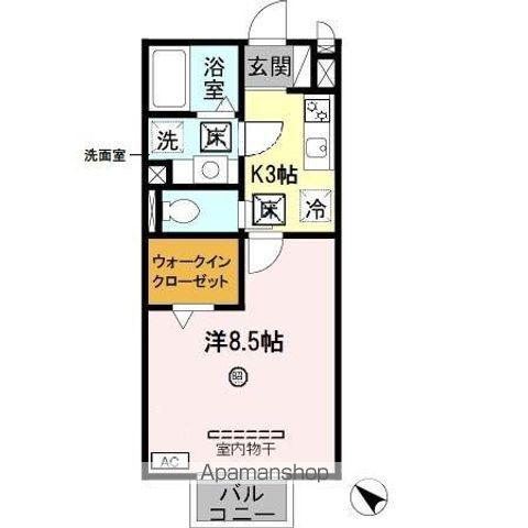 ユリシーズ(1K/1階)の間取り写真