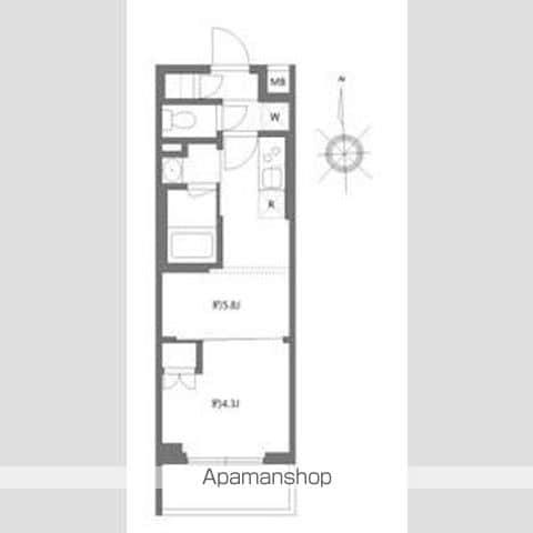 ハーモニーレジデンス蒲田アートヴィラ(1DK/5階)の間取り写真