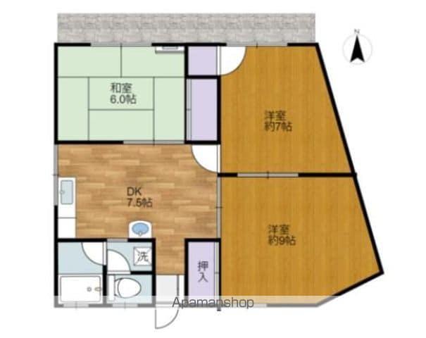 セピアハイツ(3DK/2階)の間取り写真