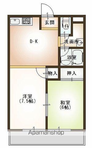 川崎マンション弐番館(1LDK/3階)の間取り写真