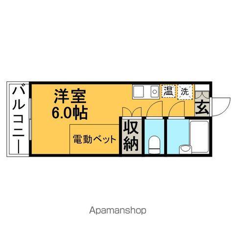 ラフィーヌ・松ヶ丘(1K/2階)の間取り写真