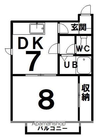 エースⅡ(1DK/4階)の間取り写真