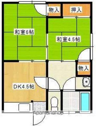 花見アパート(2DK/2階)の間取り写真