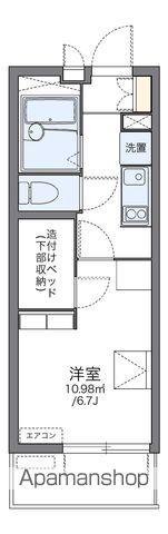 レオパレスワールド新船橋(1K/2階)の間取り写真