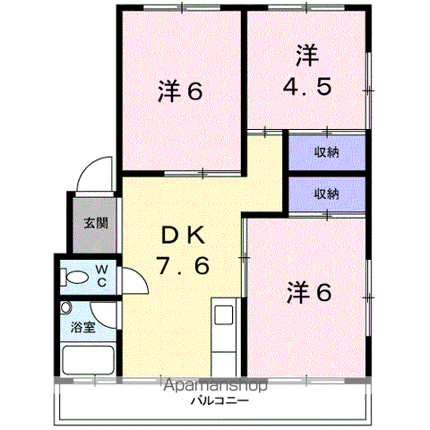 細澤マンション(3DK/1階)の間取り写真