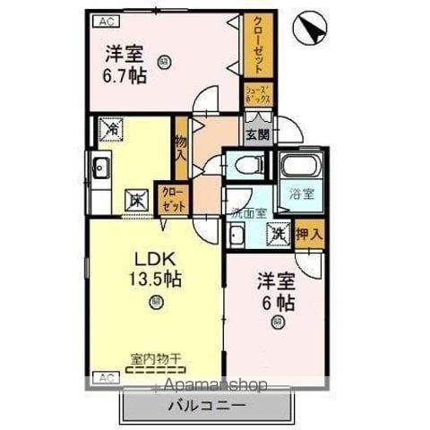 ヴィクトワール(2LDK/1階)の間取り写真
