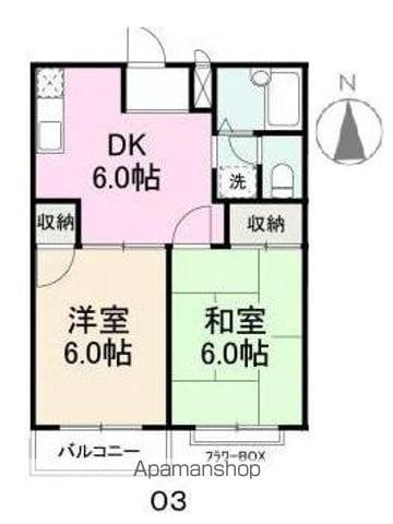 エルディム玉藻(2DK/2階)の間取り写真