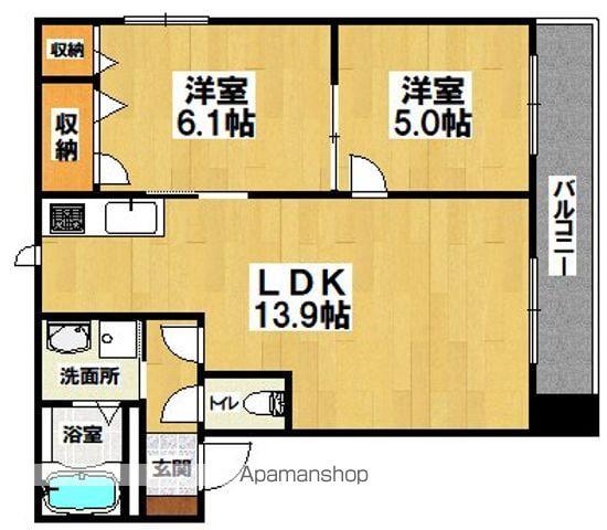 ディオ堺(2LDK/1階)の間取り写真