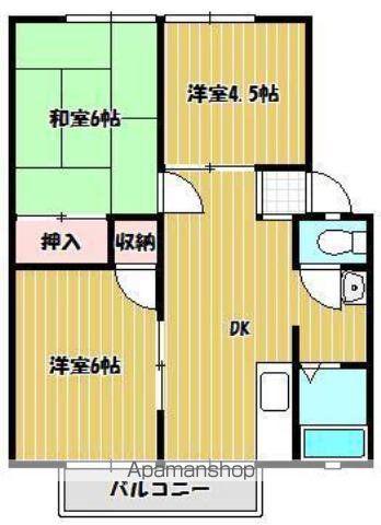 パナハイツジョイフル(3DK/1階)の間取り写真