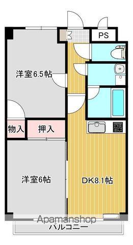 エクセルシオール北村(2DK/6階)の間取り写真