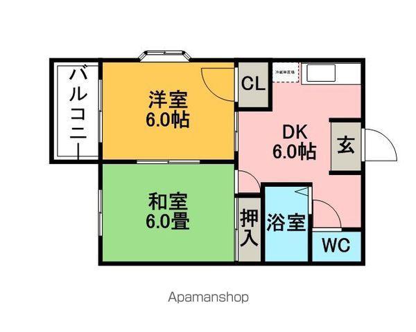 シティハイツナカムラ5(2DK/1階)の間取り写真