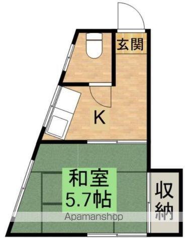 中山コーポ(1K/3階)の間取り写真