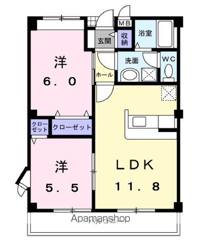 ALBA-03(2LDK/2階)の間取り写真