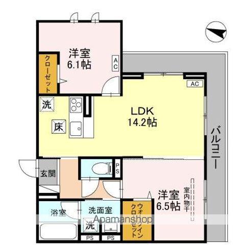 マルシェル館浦和美園(2LDK/1階)の間取り写真