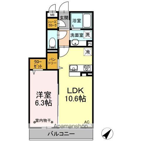 サンコート(1LDK/2階)の間取り写真
