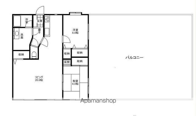 ベンタナヒルズ篠栗3号館(2LDK/10階)の間取り写真