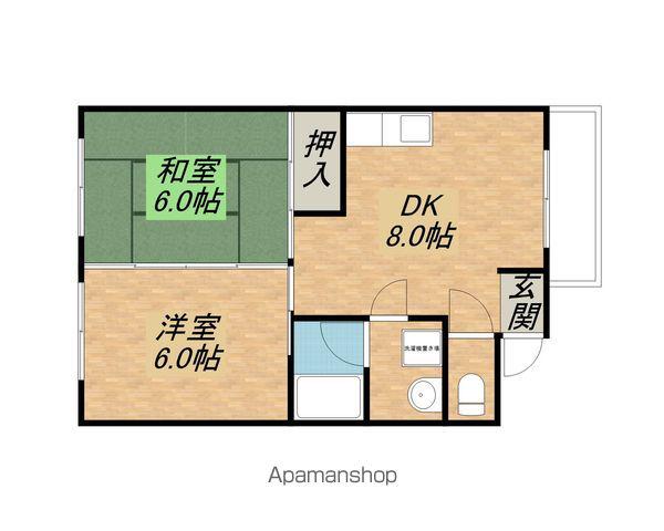 ヴィラコスモス(2DK/3階)の間取り写真