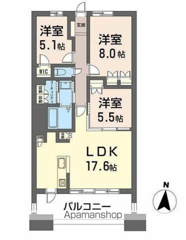 NUDGEONE.照葉(3LDK/19階)の間取り写真