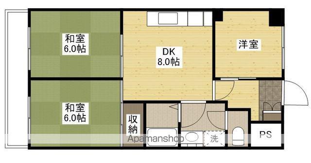 岡本ビル(3DK/4階)の間取り写真