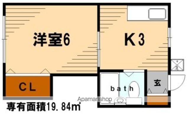 コーポマツシタ(1K/1階)の間取り写真