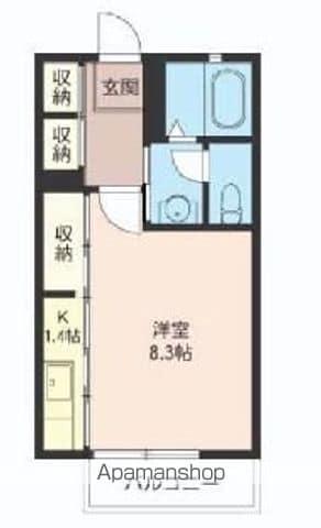 メゾンくおりす(1K/2階)の間取り写真