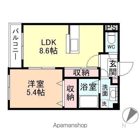 ラピスラズリⅦ(1LDK/2階)の間取り写真