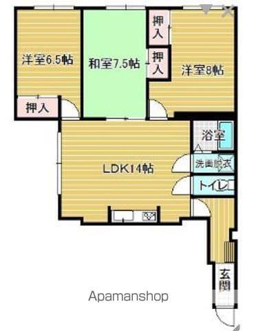 S12ビル(3LDK/3階)の間取り写真