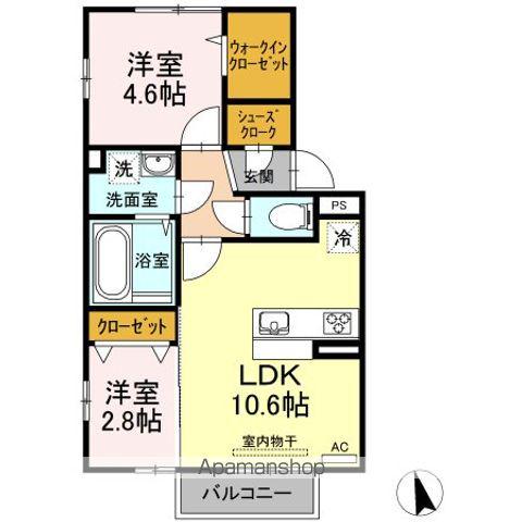 エスアイメゾン(2LDK/2階)の間取り写真