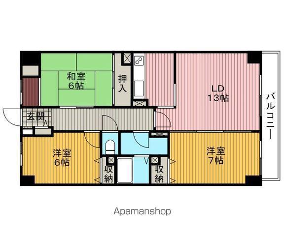 グランドエムユー(3LDK/2階)の間取り写真