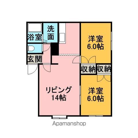 KOKOPELLI ココペリ(2LDK/1階)の間取り写真