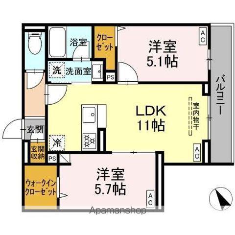 セレスティア桜上水(2LDK/3階)の間取り写真