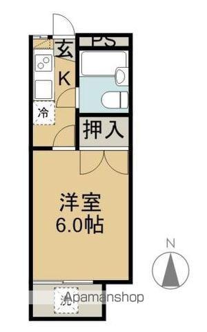 グレーシア杉城 B棟(1K/2階)の間取り写真