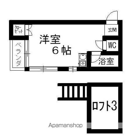 ソフィ21(ワンルーム/2階)の間取り写真