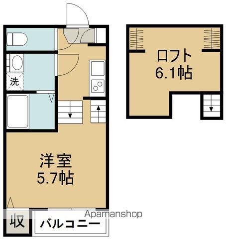 TINO長町(1K/2階)の間取り写真