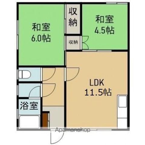 ベルディーM(2LDK/2階)の間取り写真