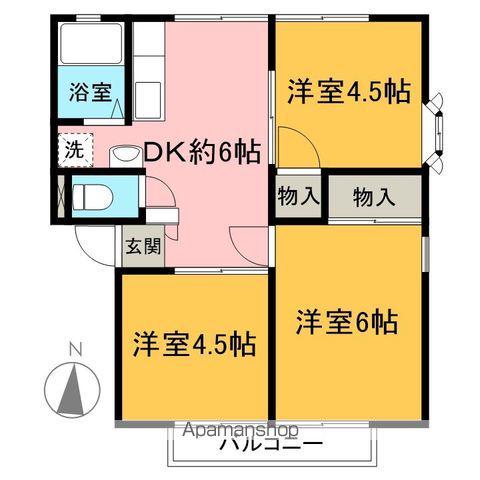 メゾンリバーサイド(3DK/2階)の間取り写真