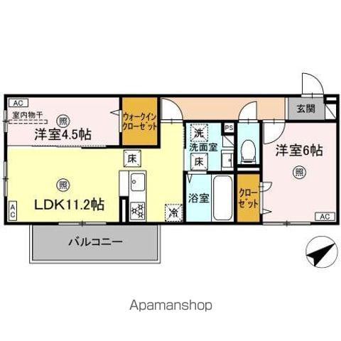 WM新八代 A(2LDK/1階)の間取り写真