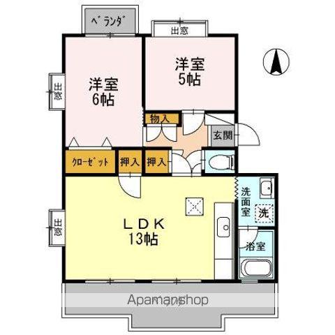 ピュアハイツ(2LDK/3階)の間取り写真